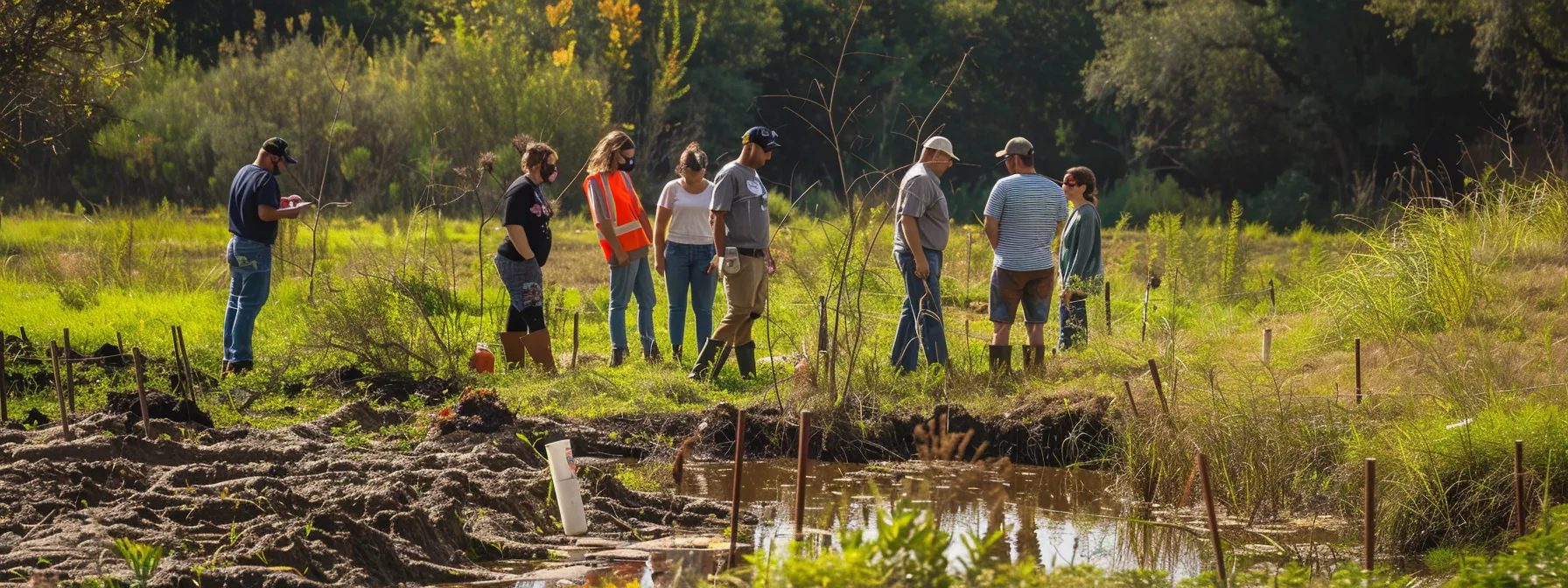 a group of engineers and scientists working together to improve septic drain fields and agricultural wastewater treatment techniques.