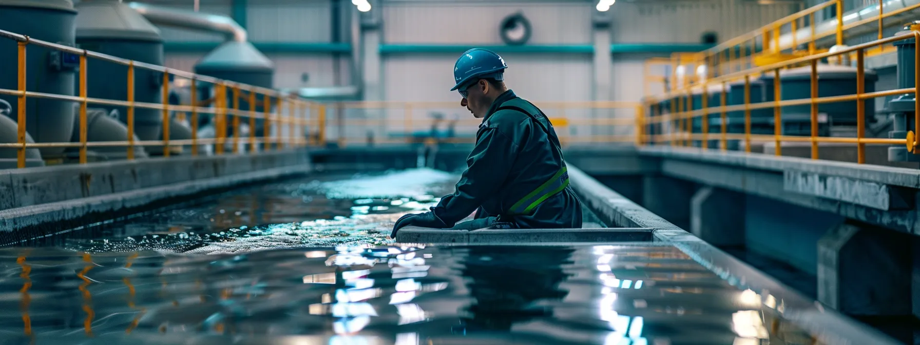 a technician monitoring advanced wastewater treatment systems for efficient water purification.